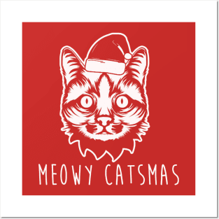 Meowy Catmas Ugly Christmas Cat Posters and Art